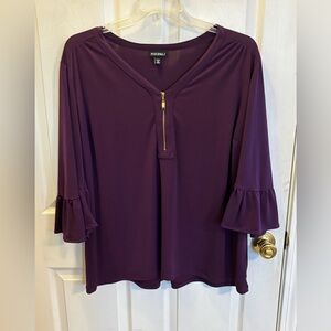 Roz & Ali Plum Top with Gold Accent